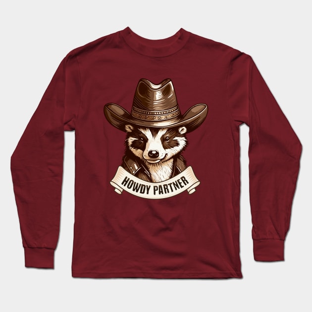 Howdy Partner Long Sleeve T-Shirt by valentinahramov